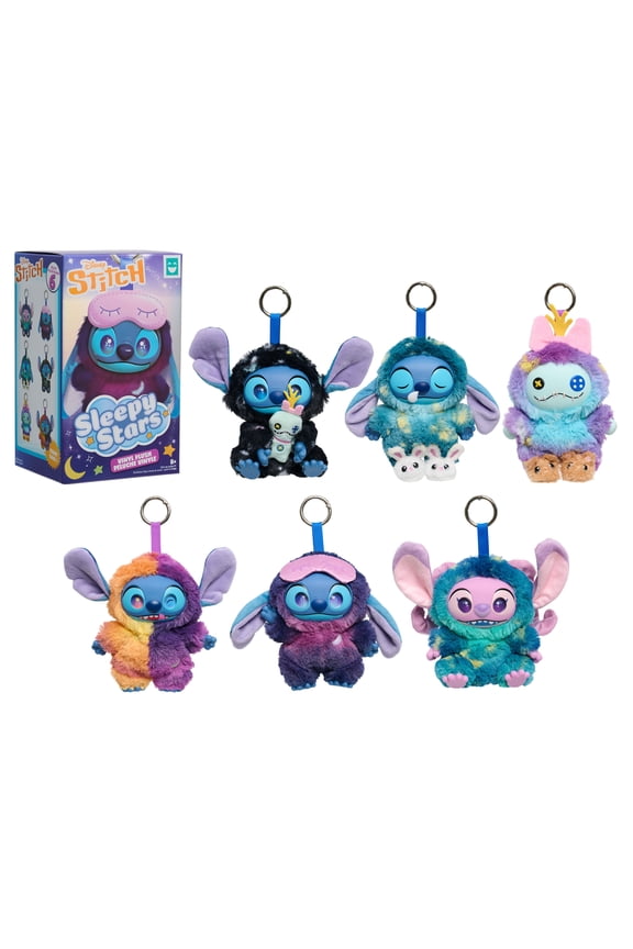 Disney Stitch Sleepy Stars Vinyl Plush Clip-on Surprise Toy, Drop 2 Blind Box Collectible Stuffed Toy, 5.5-Inch Plush with Vinyl Face by Just Play, Short-Run Drop, Ages 8+
