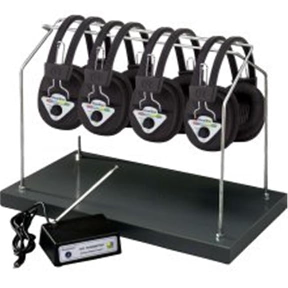 HH - W906-MULTI Wireless Listenting Center- 6 Station with Headphones and Transmitter- Multi Frequency with Rack