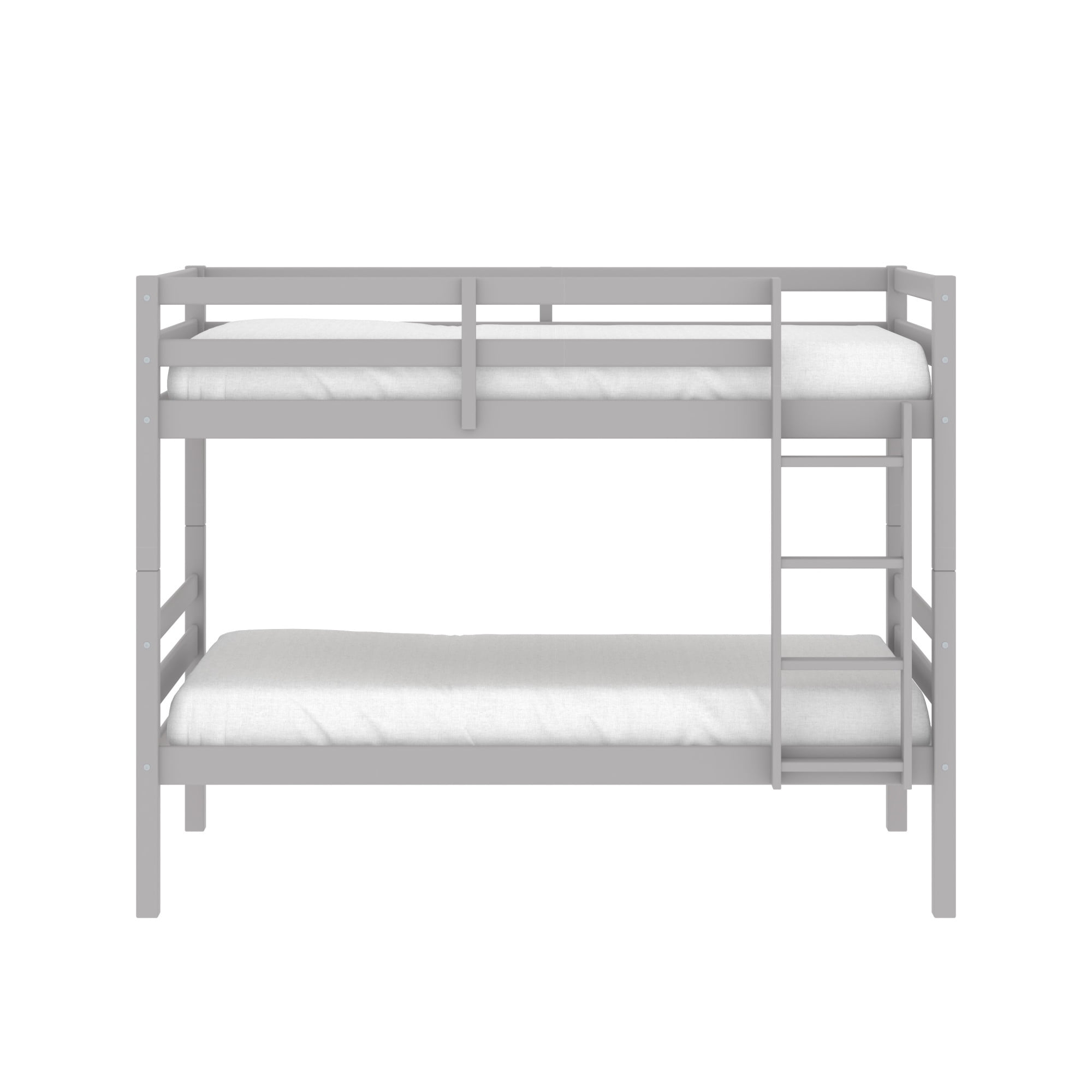 HH2Home Essentials Campbell Wood Twin over Twin Bunk Bed, Gray