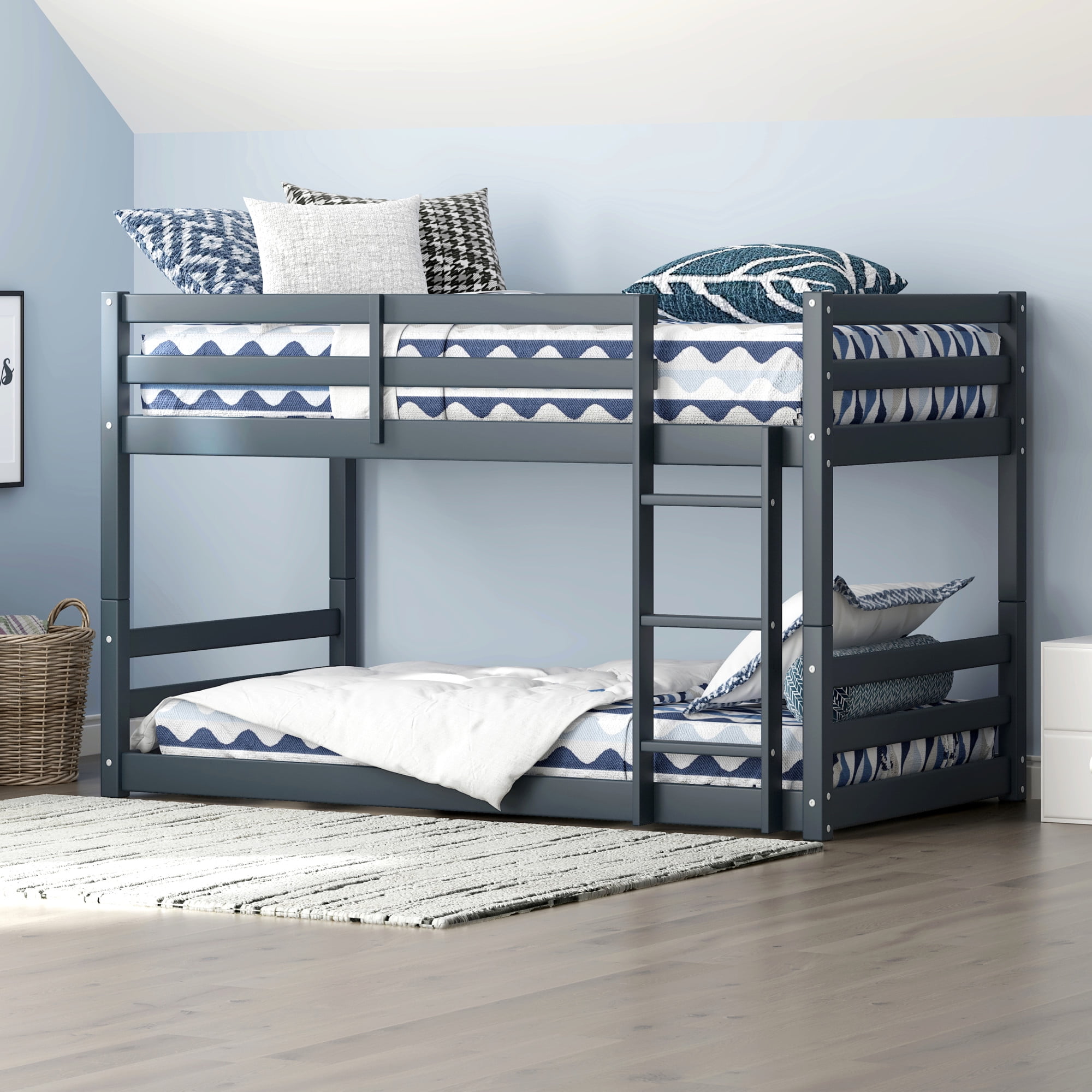 wood.bell ◡̈︎⋆︎* 様yohakuパーカ2着セット ネイビー、チャコール HH2 Home Essentials Campbell Wood Twin Over Twin Floor Bunk Bed