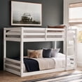 thumbnail image 1 of HH2 Home Essentials Campbell Wood Twin Over Twin Floor Bunk Bed, White, 1 of 15