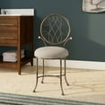 thumbnail image 1 of HH2 Home O'Malley Metal Vanity Stool, Antique Brass with Beige Fabric, 1 of 16
