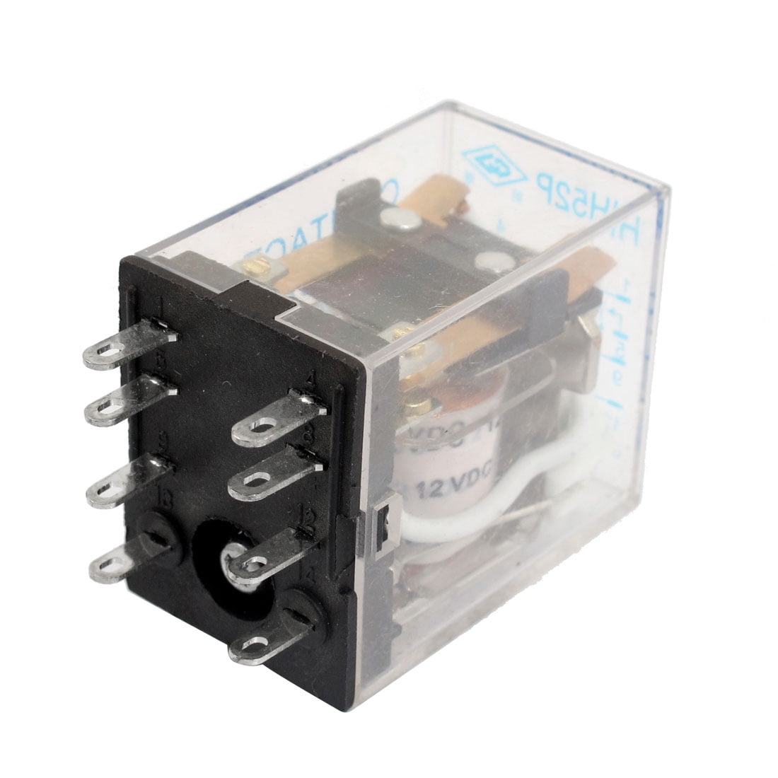 HH52P DC 12V Coil DPDT Plug-in Indicator Electromagnetic Power Relay 8 ...