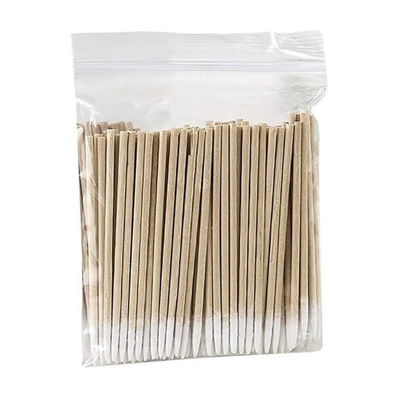 HHBEAUTY 100Pcs Pointed Cotton Swabs - Precision Microblading Cotton Swabs with Wooden Sticks, for Makeup, Cleaning Nail Polish, Eyebrow, Tattoo Permanent Supplies, Craft