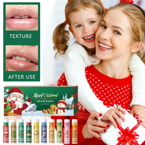 HHBEAUTY 10PCS Christmas Lip Balms Bulk Christmas Stocking Stuffers Small Xmas Gifts for Coworkers, Snowman Holiday Thank You Employee Appreciation Gifts for Coworkers Adults Women Men Staff