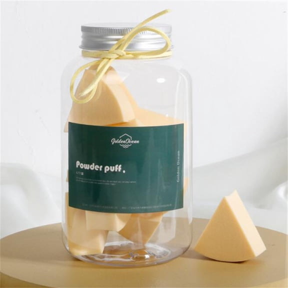 HHBEAUTY 12 Pieces Powder Puff Triangle Face Makeup Cosmetic for Loose Powder Soft Body Washable Reusable Foundation Sponge Mineral Wet Dry Makeup Tool for Women