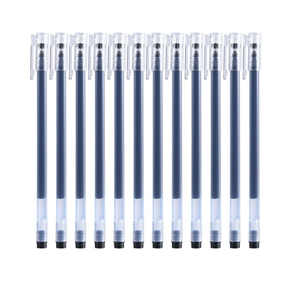 HHBEAUTY 12 pack Black Transparent Gel Ink Pen, Quick Dry Ink 0.5 mm Extra Fine Point Pens Liquid Ink Pen Rollerball Pens, Perfects For Office And Home 7ml