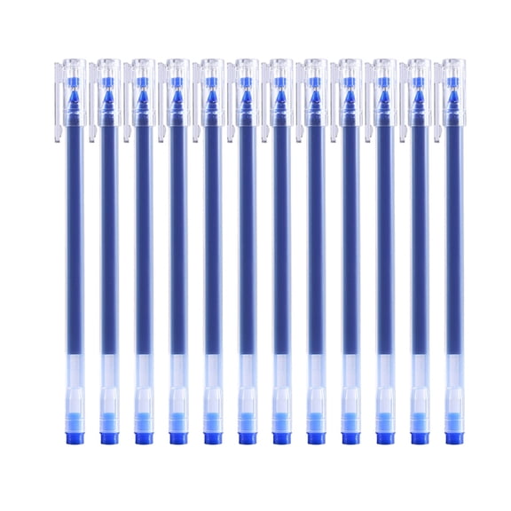HHBEAUTY 12 pack Blue Transparent Gel Ink Pen, Quick Dry Ink 0.5 mm Extra Fine Point Pens Liquid Ink Pen Rollerball Pens, Perfects For Office And Home 7ml