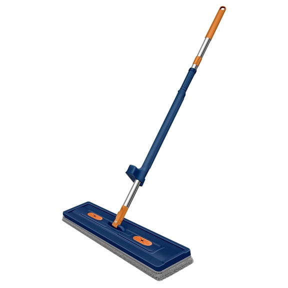 HHBEAUTY 16.5-Inch Microfiber Flat Mop for Floor Cleaning - Commercial Wide Mop with 360° Rotation, Stainless Steel Handle - for Hardwood, Laminate, Tile, Dust and Wet Mopping