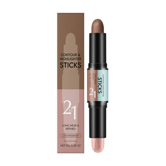 HHBEAUTY 2-IN-1 Matte Contour Stick Makeup,Cream Dual Highlighter Bronzer Stick, Highlighting & Contouring Kit, Highlight Concealer Sticks for Face Shaping, Long Lasting & Waterproof