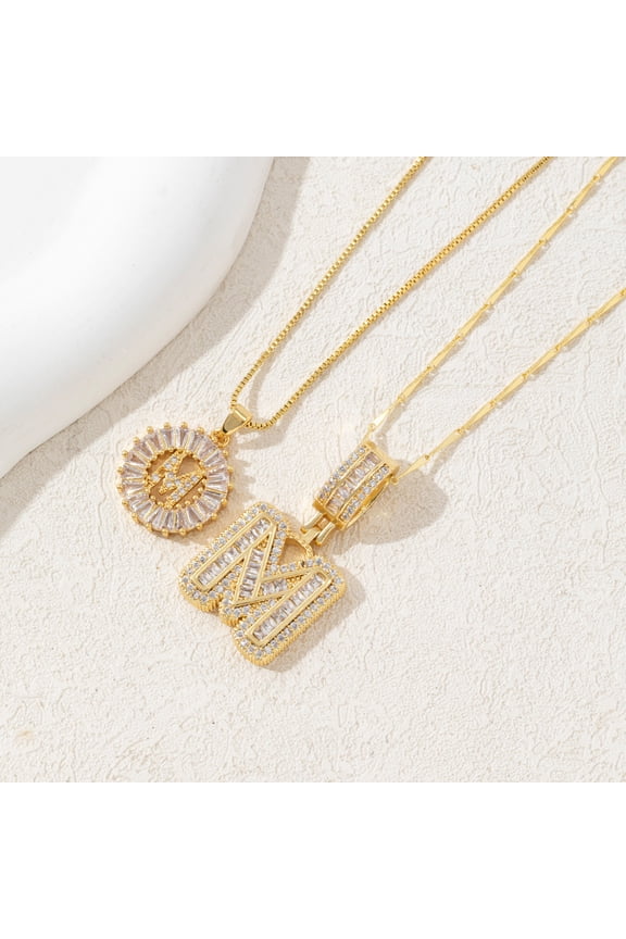 2 Pack Initial Letter Pendant for Women, Personalized Alphabet Pendant Necklace, 14K Gold Plated Letter Necklaces Gifts for Women & Mother's Day