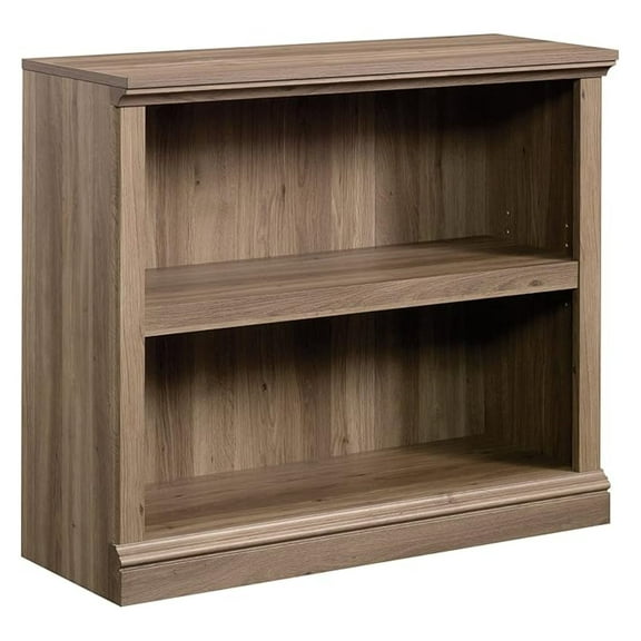 Qtypgm 2 Tier Book Shelf Wooden Bookcase Multipurpose Bookshelf for Home Office, Living Room, in Salt Oak