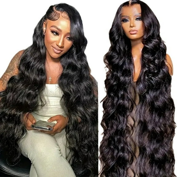 HHBEAUTY 20 Inch Synthetic Curly Wigs for Women Long Black Hair Wig Lace Front 4" Simulated Scalp Natural Loose Deep Wave Crimps Curls Wig As Hair Replacement Wigs