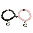 thumbnail image 1 of HHBEAUTY 2Pcs Natural Stone Beads Bracelet, Couples Matching Frosted Stone Bracelet for Women Men Best Friend Lovers Friendship Unisex Jewelry Gift, 1 of 6