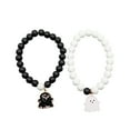 thumbnail image 1 of HHBEAUTY 2Pcs Natural Stone Beads Bracelet, Couples Matching Frosted Stone Bracelet for Women Men Best Friend Lovers Friendship Unisex Jewelry Gift, 1 of 6