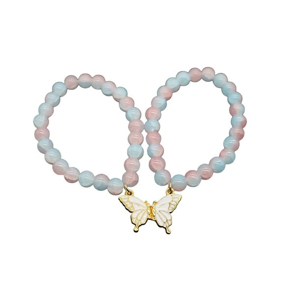 HHBEAUTY 2Pcs Natural Stone Beads Bracelet, Couples Matching Frosted Stone Bracelet for Women Men Best Friend Lovers Friendship Unisex Jewelry Gift