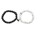 thumbnail image 1 of HHBEAUTY 2Pcs Natural Stone Beads Bracelet, Couples Matching Frosted Stone Bracelet for Women Men Best Friend Lovers Friendship Unisex Jewelry Gift, 1 of 6