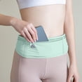 thumbnail image 1 of HHBEAUTY 3 Pocket Adjustable Running Belt Waist Pack, Fanny Pack For Working Out With Sweat Resistant Backing, Holds All Mobile Phone Models, Light Blue, 1 of 6