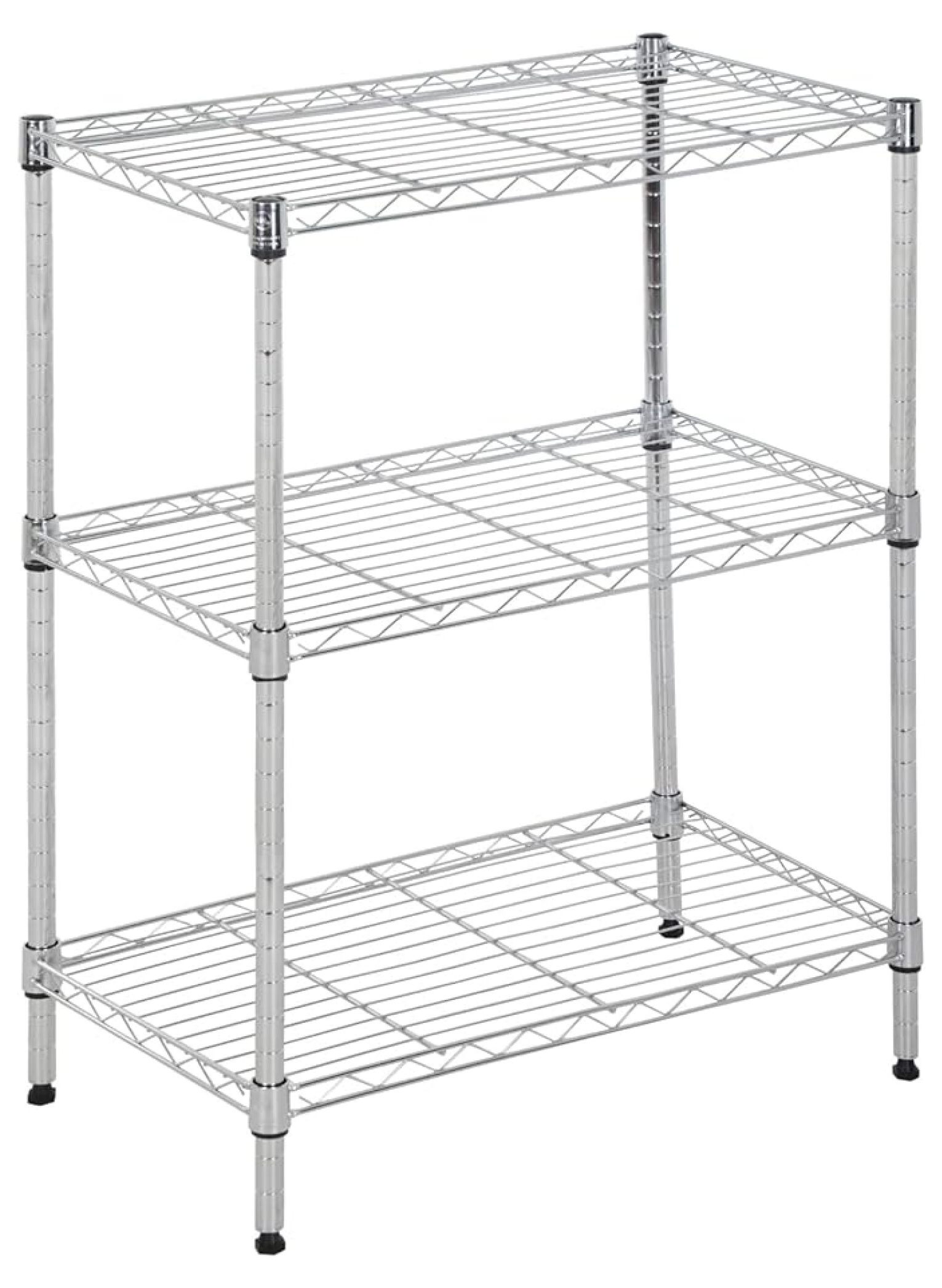HHBEAUTY | 3-Tier Wire Shelf | 23"x13"x30" | Chrome | Adjustable Racks