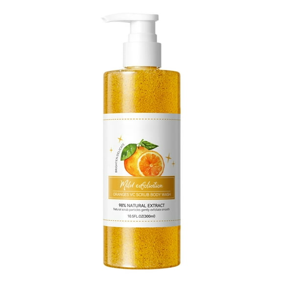 HHBEAUTY 300ml Exfoliating Orange Body Wash, Scrub Body Wash, Body Scrub to Refresh, Rejuvente, Replenish Skin, Nourishing Body Care for Women and Men, Cruelty Free