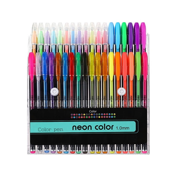 HHBEAUTY 36Pcs Color Gel Pens, Fine Point Colored Pens, Gradient Color Highlighter Pen, Neon Glitter Gel Pens for Drawing, Journaling, Studying, Note-Taking, College, Office, Teacher Supplies