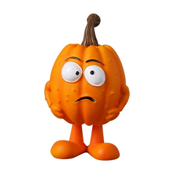HHBEAUTY 3D Pumpkin Decorations Miniature Resin Pumpkin Statue with Lively and Funny Expressions Fall Table Decor Pumpkins Figurines for Halloween Home Desk Shelf Party Centerpieces Decorations