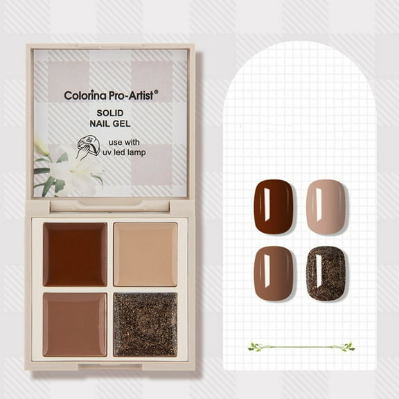 HHBEAUTY 4 Color Solid Gel Nail Polish,Ombre Gel Polish,Pat Paint Nail Gel Polish,Hema-free,Soak Off LED Gel Nail Kit Manicure DIY Home,Clump-Free Shimmer for Party,Beach & Festival Nails