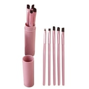 HHBEAUTY 5 Pcs/Set Travel Portable Mini Eye Makeup Brush Set, Apply Eyeshadow Eyeliner Eyebrow Brush Lip Makeup Brush Set Makeup Tools Pink