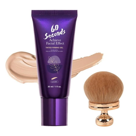 HHBEAUTY 60 Seconds Facial Effect Tinted Firming Gel - Waterproof Body Coverage Perfector with Brush,Instant Tightening Serum,Ideal for Puffiness and Bags,Sagging Skin (Light)