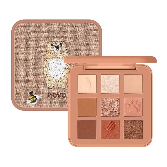 HHBEAUTY 9 Colors Eyeshadow Matte Earth Color 3D Embroidered Eyeshadow Palette, Matte&Glitter&Shimmer Eyeshadow,for Eye Makeup Long Lasting Waterproof Eye Makeup Palette, Bright-Colored Eye Shadow