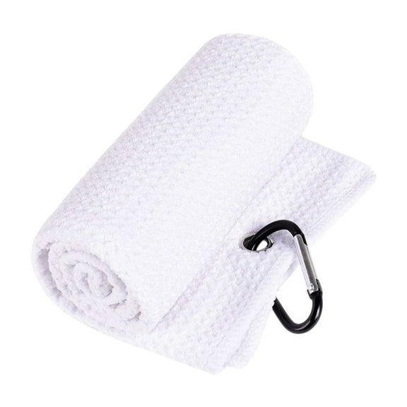HHBEAUTY Absorbent Waffle Pattern Golf Towel for Golf Bag, Tri-Fold Portable Microfiber Golf Towels for Men & Women with Carabiner Clip