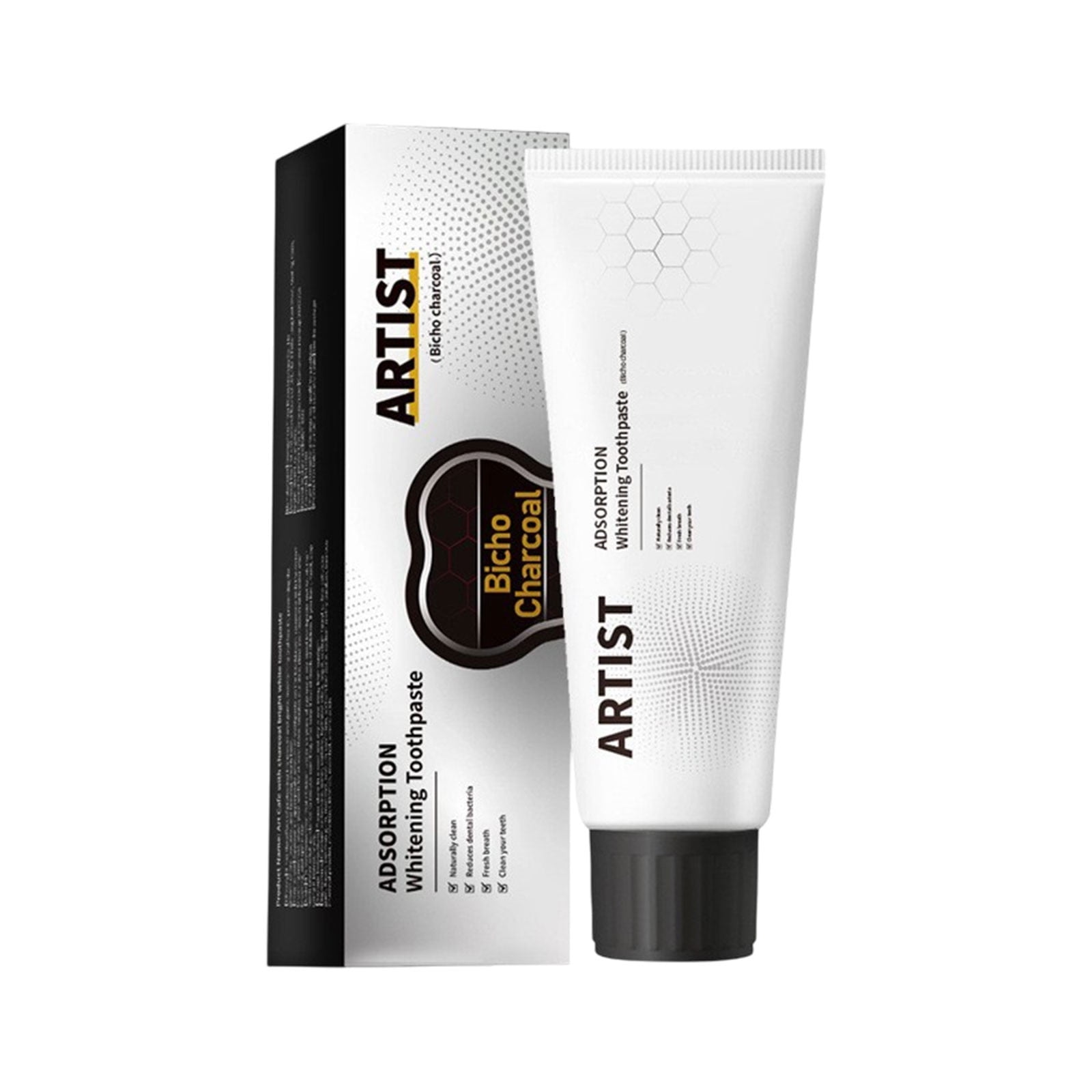 HHBEAUTY Activated Charcoal Toothpaste - Fluoride and Carrageenan Free ...