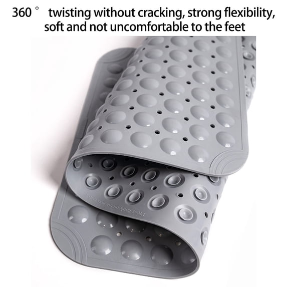 HHBEAUTY Bath Mat for Tub & Shower, Non Slip Soft Bathmat with Suction Cups & Drain Holes, Machine Washable Bathtub Floor Liner Mats for Bathroom