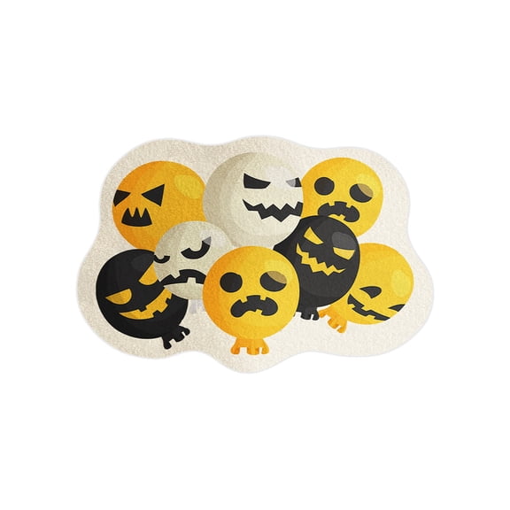 HHBEAUTY Bathroom Rugs Halloween White Rug Cute Bath Mat with Spider Ghost and Orange Pumpkin for Living Room, Bedroom Small Fluffy Washable Rug Non Slip Bath Mats Fall Door Mat Cartoon