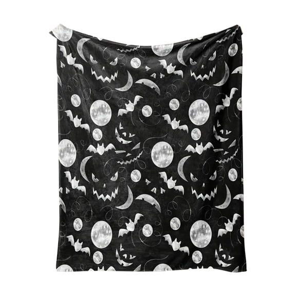 HHBEAUTY Bats Halloween Decoration Moon Halloween Blanket Pumpkin Gothic Halloween Throw Blankets Cartoon Bat Fleece Blanket 27.5"x39.3",Spooky Dark Shadows Silhouette Halloween Decorations Indoor