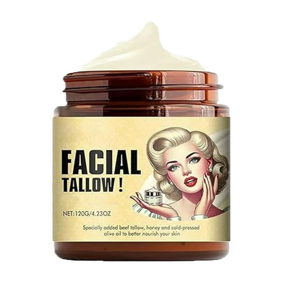 HHBEAUTY Beef Tallow & Honey Cream, Nourishing Moisturizer, Deeply Hydrates and Soothes Skin, Relieves Dryness, Roughness, Dullness, and Redness, Gentle Formula, Suitable for All Skin Types