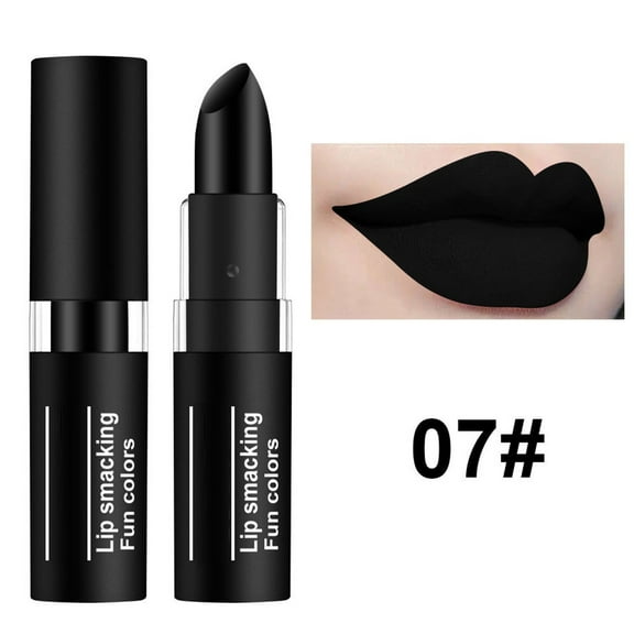 HHBEAUTY Black Matte Lipstick for Women - Pigmented Lip Crayon & Face Paint Stick for Everyday Halloween Birthday Party Wear, Vegan & Cruelty-Free, Full-Coverage Matte Lipstick