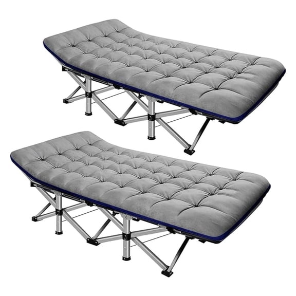 HHBEAUTY Camping Cot for Adult 28" Extra Wide, 2PK Heavy-Duty 1200D Oxford Cot for Sleeping, Portable Folding Camp Bed with Mat & Carry Bag