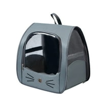 HHBEAUTY Cat Backpack Carrier, Breathable Cat Carrier Large Space Bubble Pet Backpack for Kitty Small Dog up to 33lbs, Transparent & Foldable Pet Carrier for Travel Hiking （Gray）
