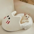 thumbnail image 1 of HHBEAUTY Cat Bed Slippers Shape, Cat Sleeping Bag, Four Seasons Universal Cat and Dog Bed, Winter Pet Sleeping Bed House Sofa Transformable Shape Sofa Cushion Cat Pet Supplies（L,White）, 1 of 6