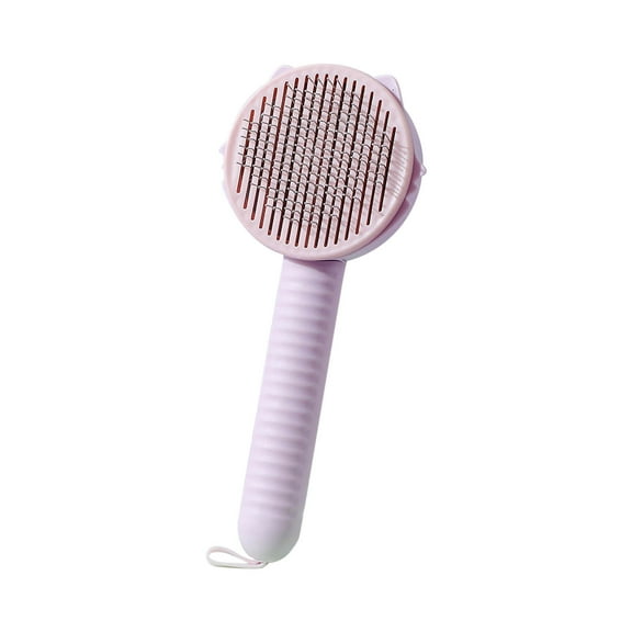 HHBEAUTY Cat Comb Dog Comb Pet Hair Removal Tool, Flea Comb for Cats and Dog Lice Comb Cat Brush with Release Button Self-Cleaning with Stainless Steel Metal Teeth for Shedding