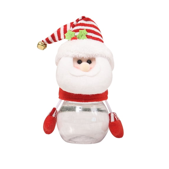 HHBEAUTY Christmas Candy Jars, Santa Elk Snowman Ornament Plastic Candy Cookie Jar Containers Candy Storage Dish Home Decor Container Favor Gift Box Bottle for Children, Xmas Holiday Party Supply