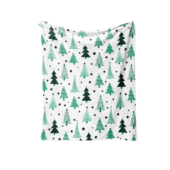 HHBEAUTY Christmas Flannel Blanket Throw, Christmas Pine Tree Green Soft Fuzzy Plush Cozy Fleece Blankets for Couch Sofa Bed Lounging, Ideal Gifts for Family, 39.4x59.1"