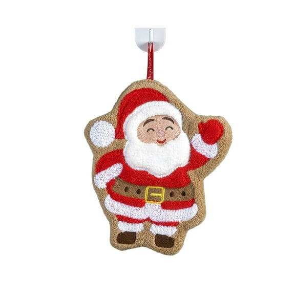 HHBEAUTY Christmas Hand Towels for Bathroom Kitchen Microfiber Coral Velvet Hand Dry Towels with Loop Christmas Characters Hanging Washcloths Dish Towel for Holiday Home Using