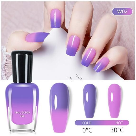 HHBEAUTY Color Changing Gel Nail Polish, Multicolour Mood Temperature Change Nail Polish Gel Soak Off Pink Nail Art DIY Salon Manicure Holiday Gift for Women