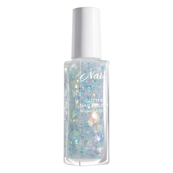 HHBEAUTY Color Nail Polish, Shiny Sequin Nail Polish, Glitter Gel, Neon Nail Polish Colors for Summer, Nail Polish Confetti Topper, No Baking Drying No Smell