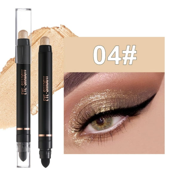 HHBEAUTY Cream Eye-Shadow Stick, Waterproof Cream Eyeshadow Pen Rotatable Creamy Eye Shadow Pencil Crayon, Matte and Shimmer Eyeshadow Makeup Stick with Sponge Smudger