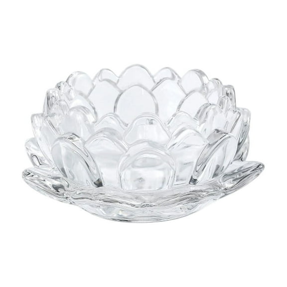 HHBEAUTY Crystal Lotus Candle Tealight Holder, Glass Candle Lamps Holder Night Light Candlestick with Gift Box for Altar windowsill Home Decor Christmas Wedding Party