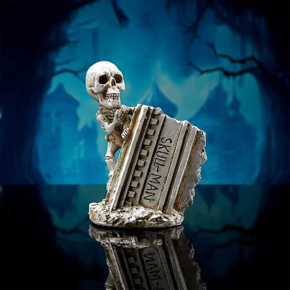 HHBEAUTY Decorative Gothic Skull resin Pen Holder, Halloween Skull Pen Holders, Novelty Desktop Trinkets, Halloween Home Office Storage Desk Supplies Halloween Decor