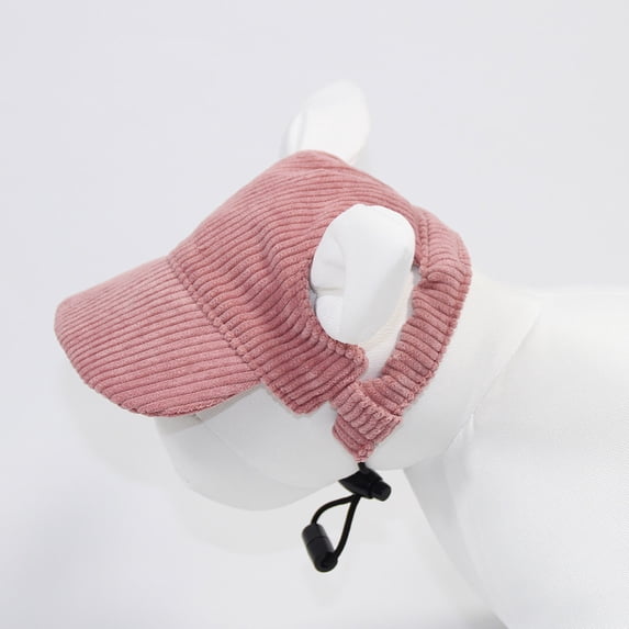 HHBEAUTY Dog Baseball Cap, Dog Cat Summer Beach Visor Hat with Ear Holes, Adjustable Puppy Sunbonnet Headdress, Pet Peaked Cap (Pink,XS)